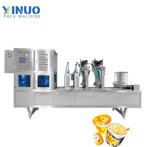 Máquina automática de llenado y sellado de vasos para puré de papa instantáneo y productos en polvo Solución de envasado de vasos