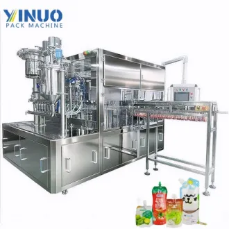 Máquina llenadora y taponadora de bolsas con boquilla para mermelada, tahini y mantequilla de maní | Equipo de embalaje automático