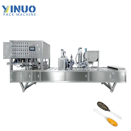 Máquina llenadora y selladora de cuchara para crema de café instantáneo, Nutella, mantequilla de maní y cuchara de miel | Equipo automático de envasado de cucharas