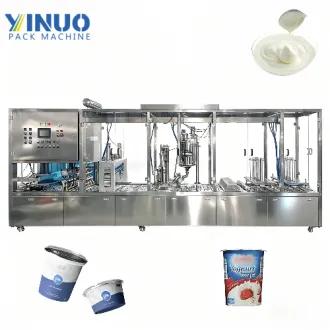 Máquina llenadora y selladora de yogur