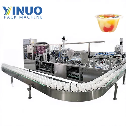 Máquina automática de llenado y sellado de gelatina de pulpa de fruta para envasado de bebidas en tazas